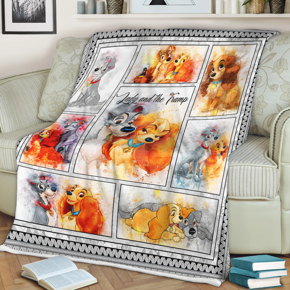 Disney Lady and the Tramp Quilt Fleece Blanket