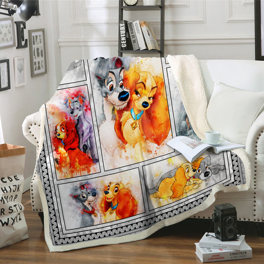 Disney Lady and the Tramp Quilt Fleece Blanket