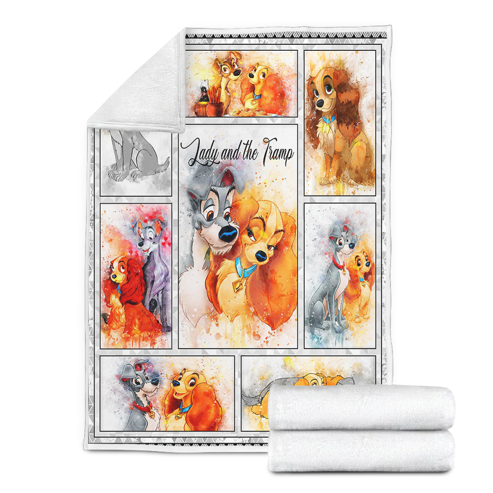 Disney Lady and the Tramp Quilt Fleece Blanket