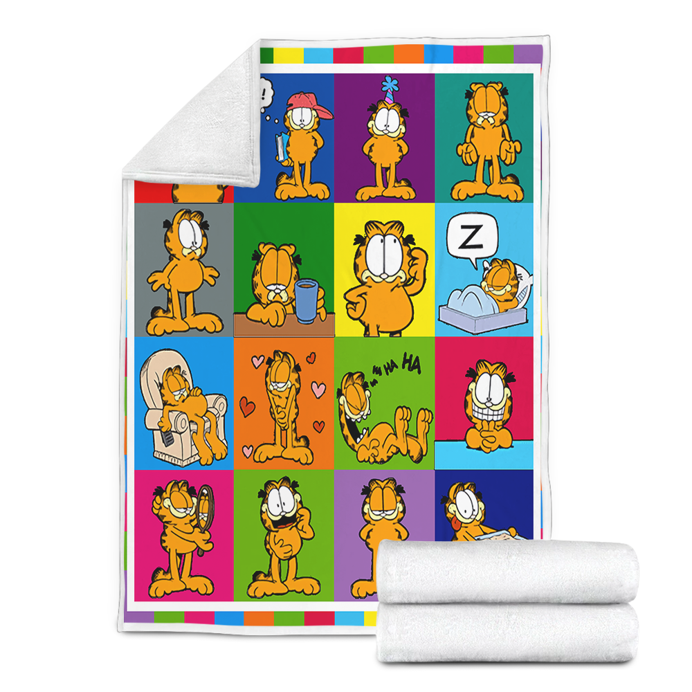 Garfield Cat Quilt Fleece Blanket