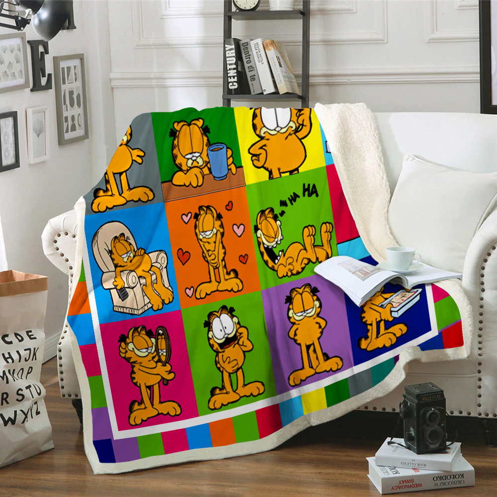 Garfield Cat Quilt Fleece Blanket