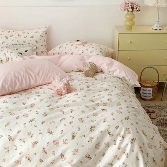 Pink Floral Bedding Set