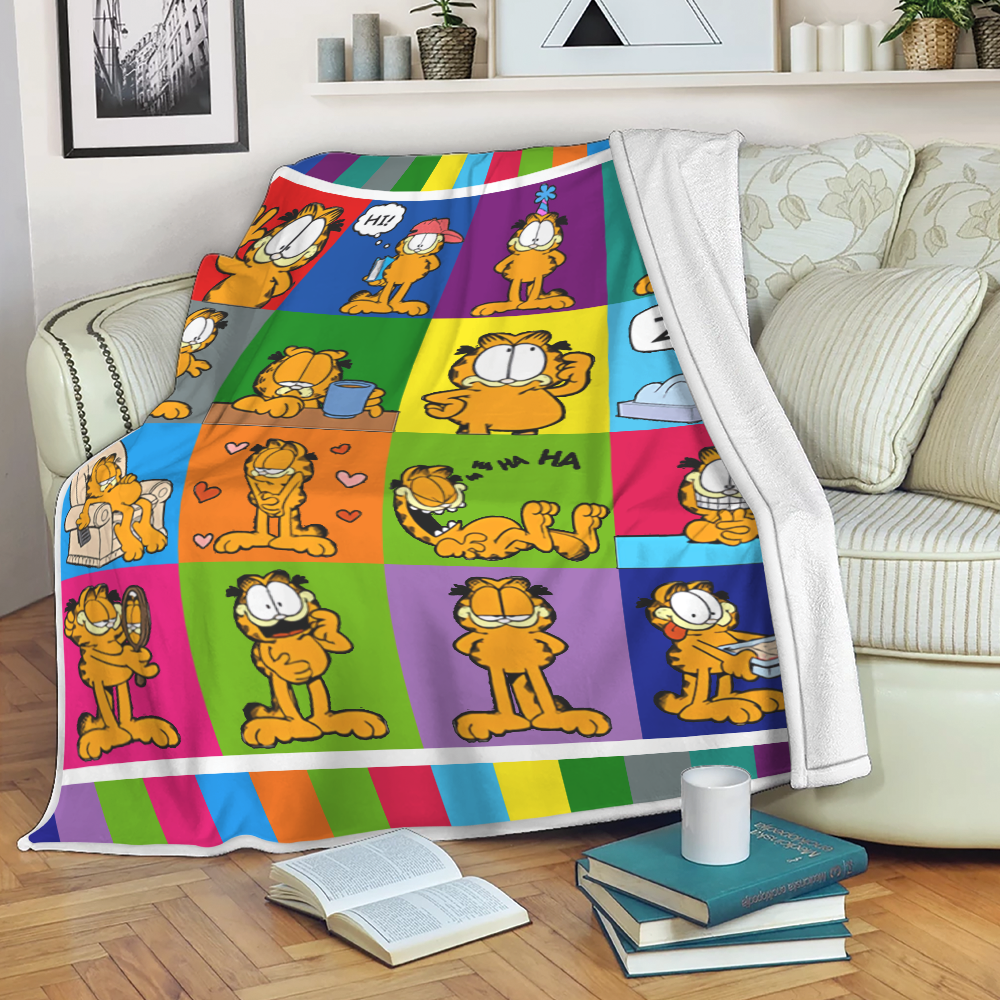 Garfield Cat Quilt Fleece Blanket