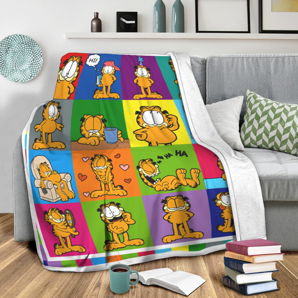 Garfield Cat Quilt Fleece Blanket