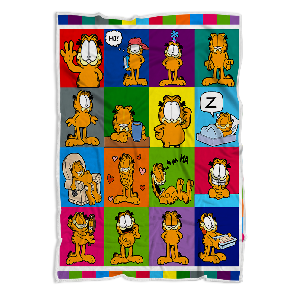 Garfield Cat Quilt Fleece Blanket