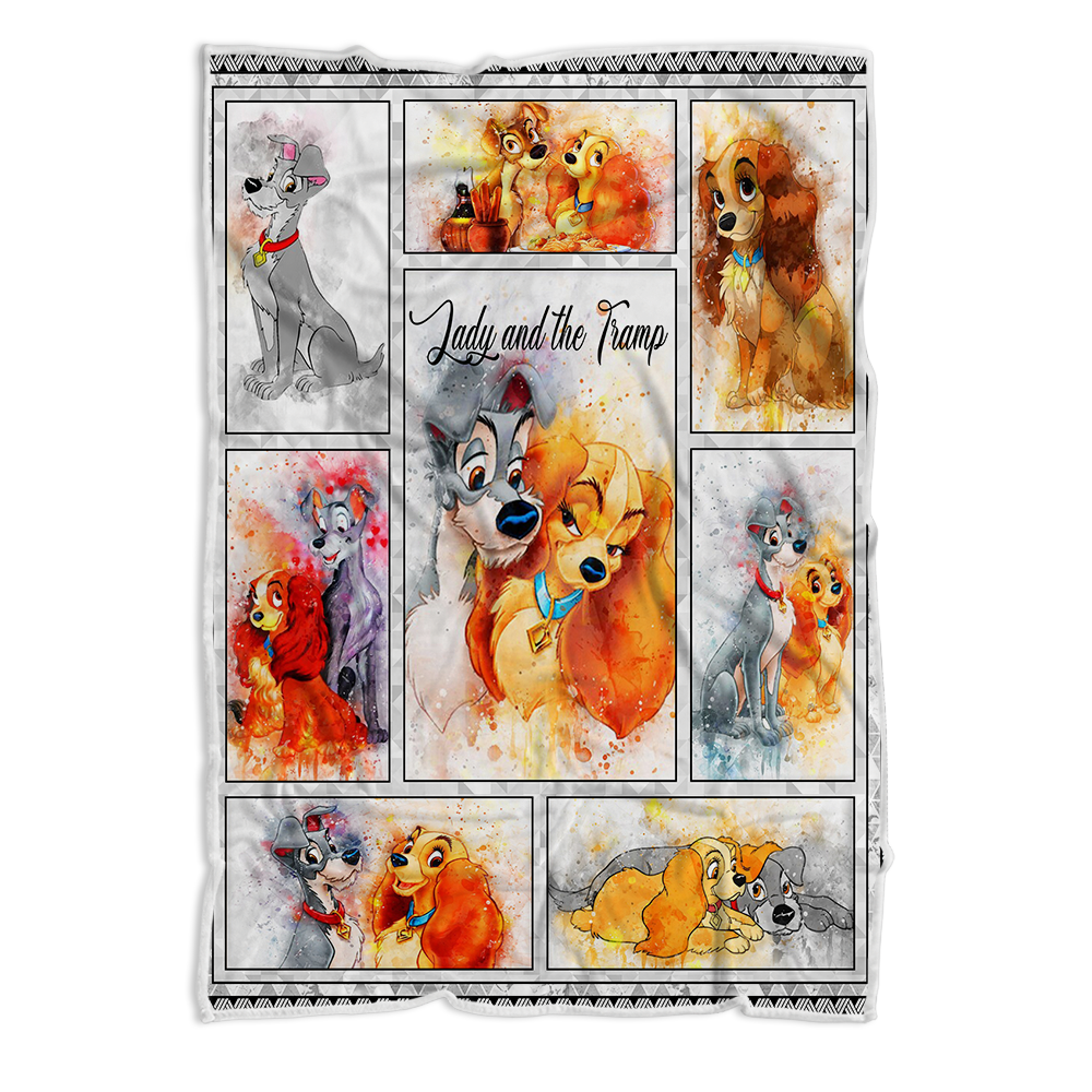 Disney Lady and the Tramp Quilt Fleece Blanket