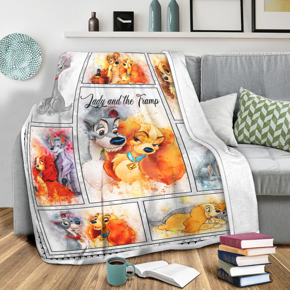 Disney Lady and the Tramp Quilt Fleece Blanket
