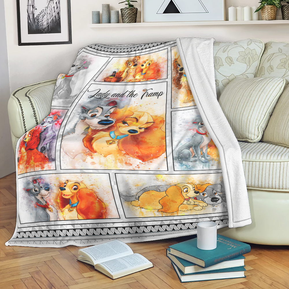 Disney Lady and the Tramp Quilt Fleece Blanket
