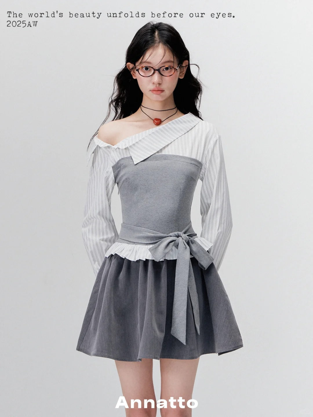 ANNATTO 'Asymmetric Harmony' Mixed-Texture Dress