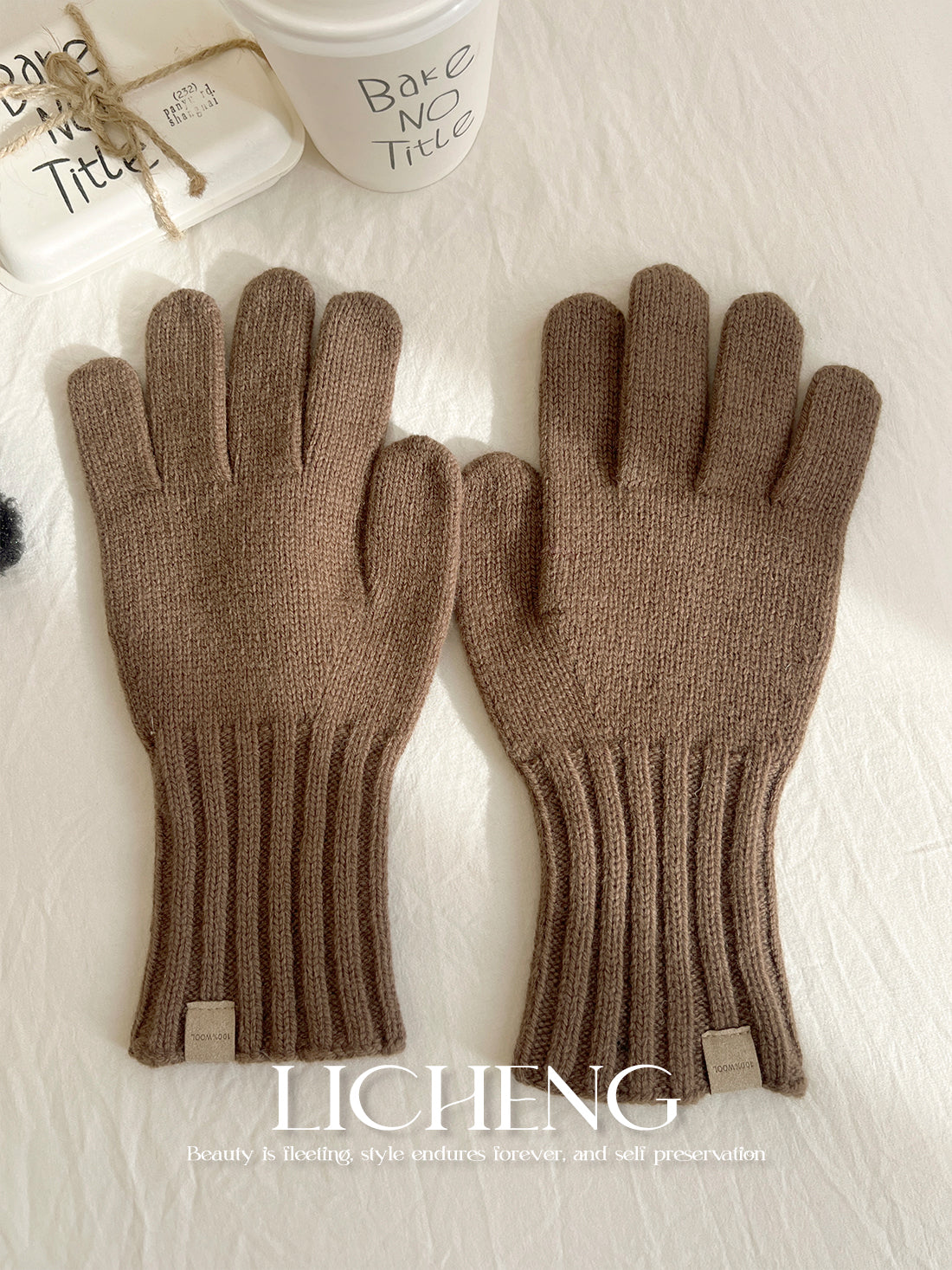 LICHENG Pure Wool Winter Gloves