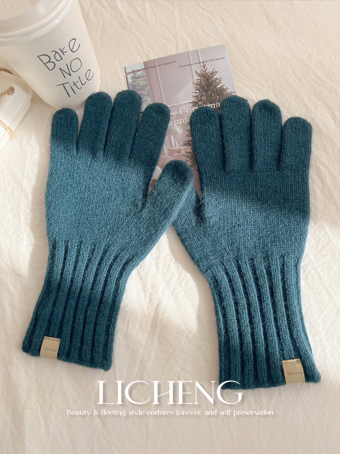 LICHENG Pure Wool Winter Gloves