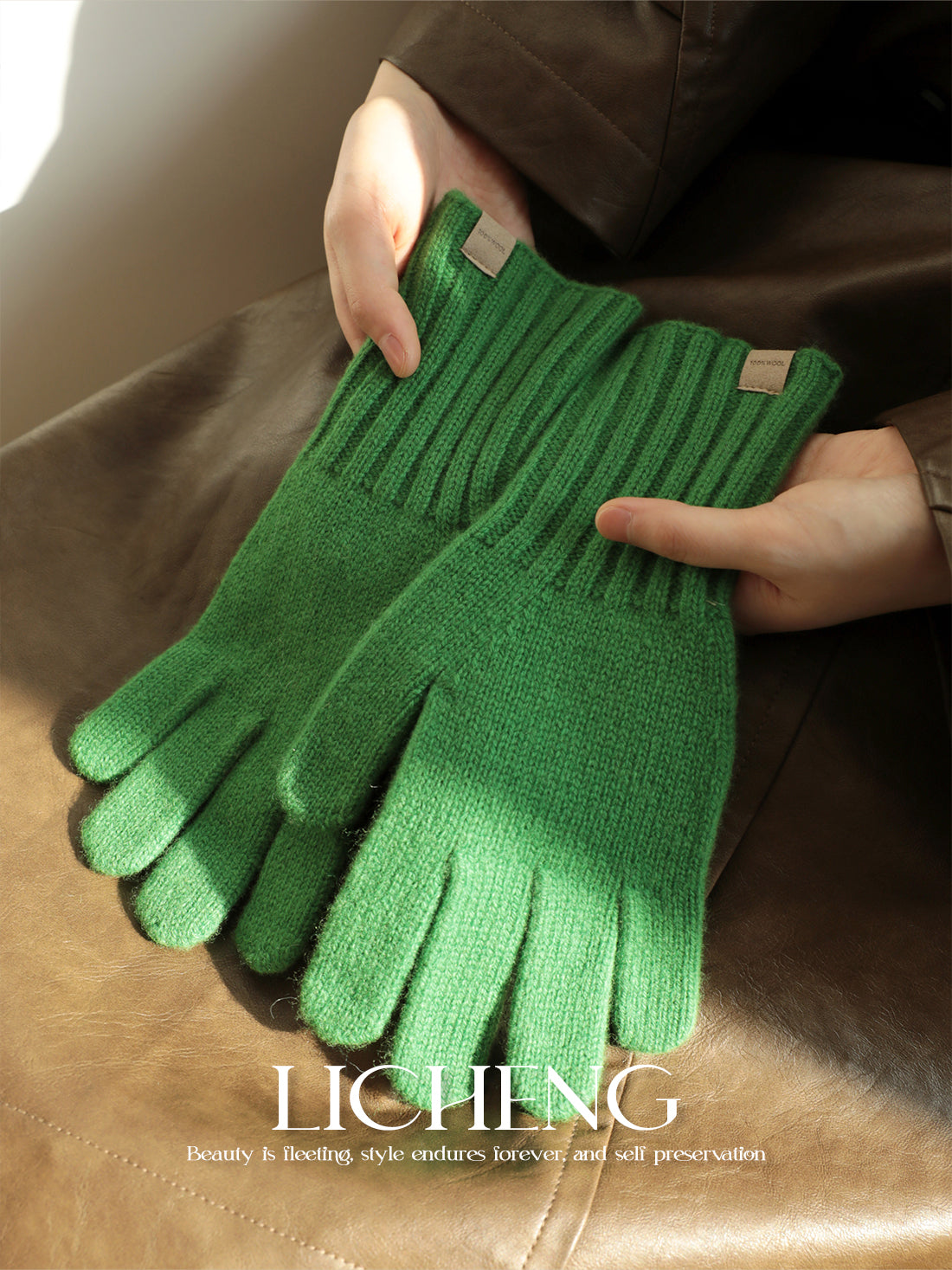 LICHENG Pure Wool Winter Gloves