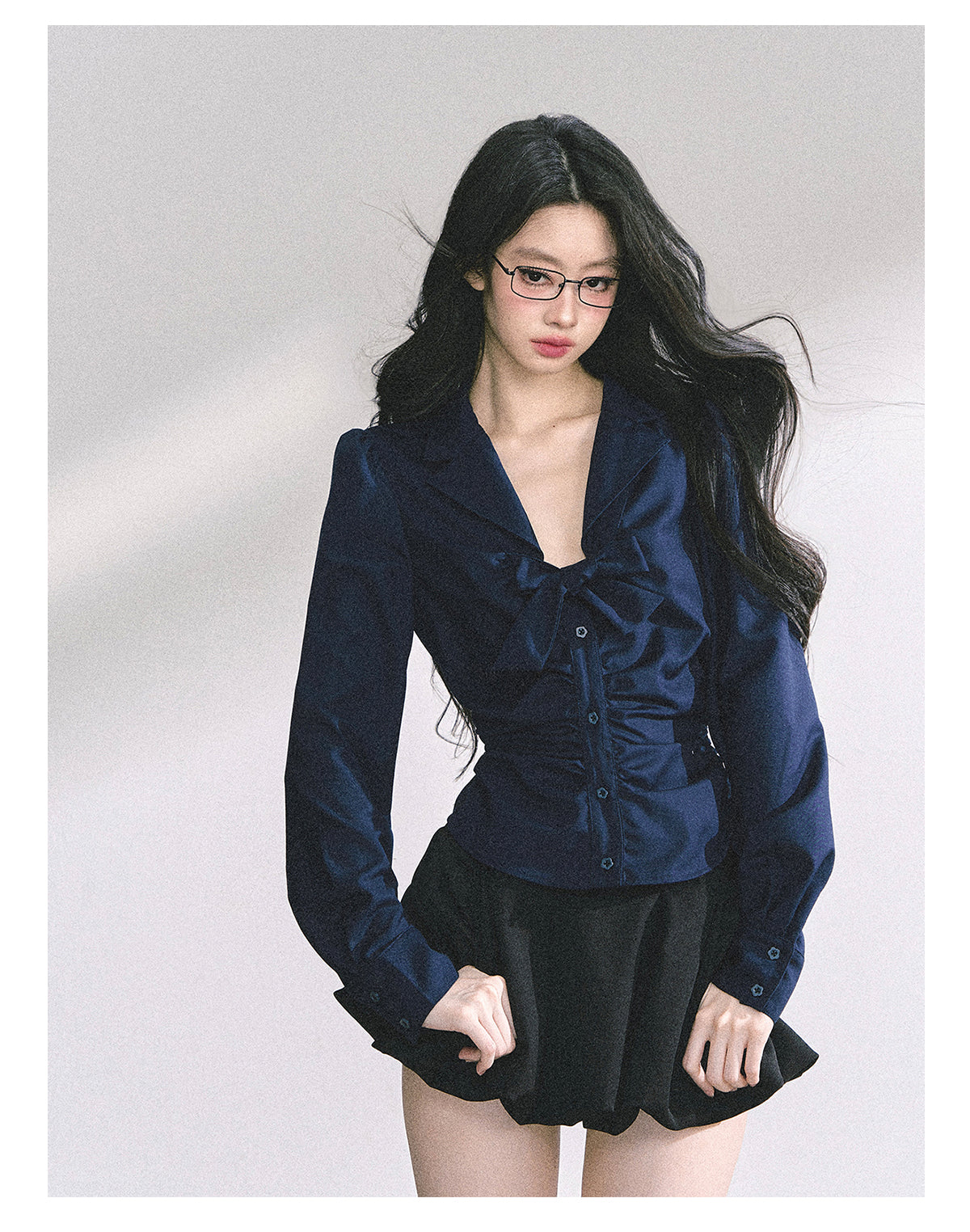 SHAOYEYAN French Bow V-Neck Blouse
