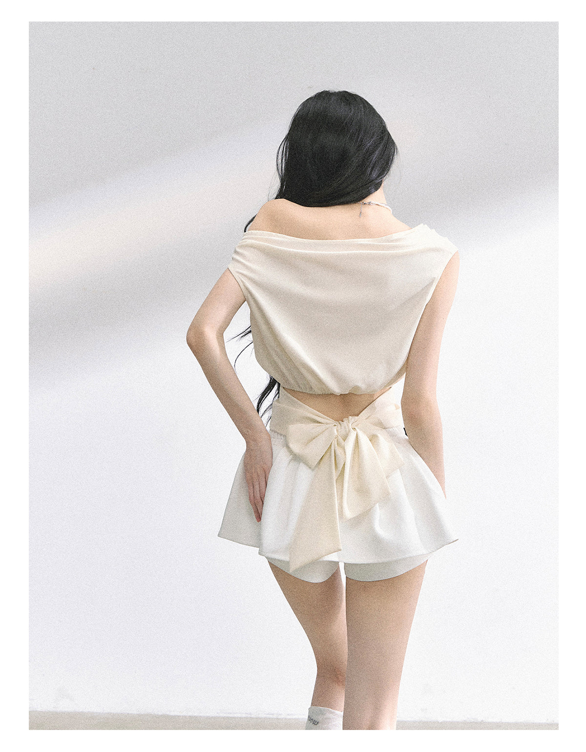 SHAOYEYAN Korean Off-Shoulder Crop Top