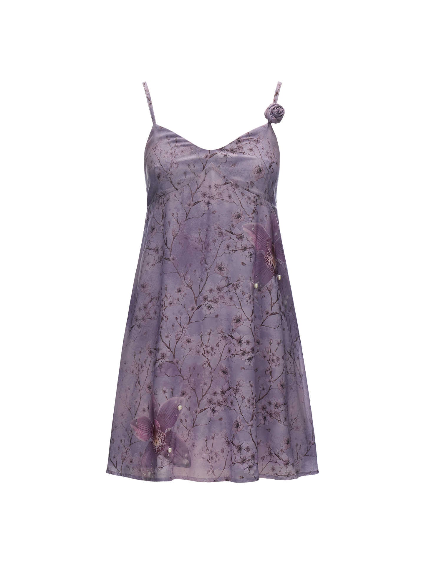 MAMC Purple Floral Cropped Cami Dress