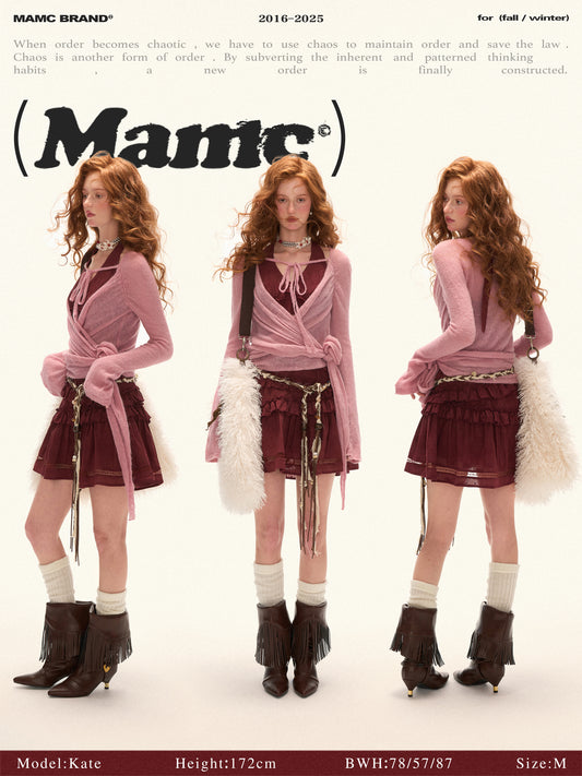 MAMC Cross Strap Knit Top