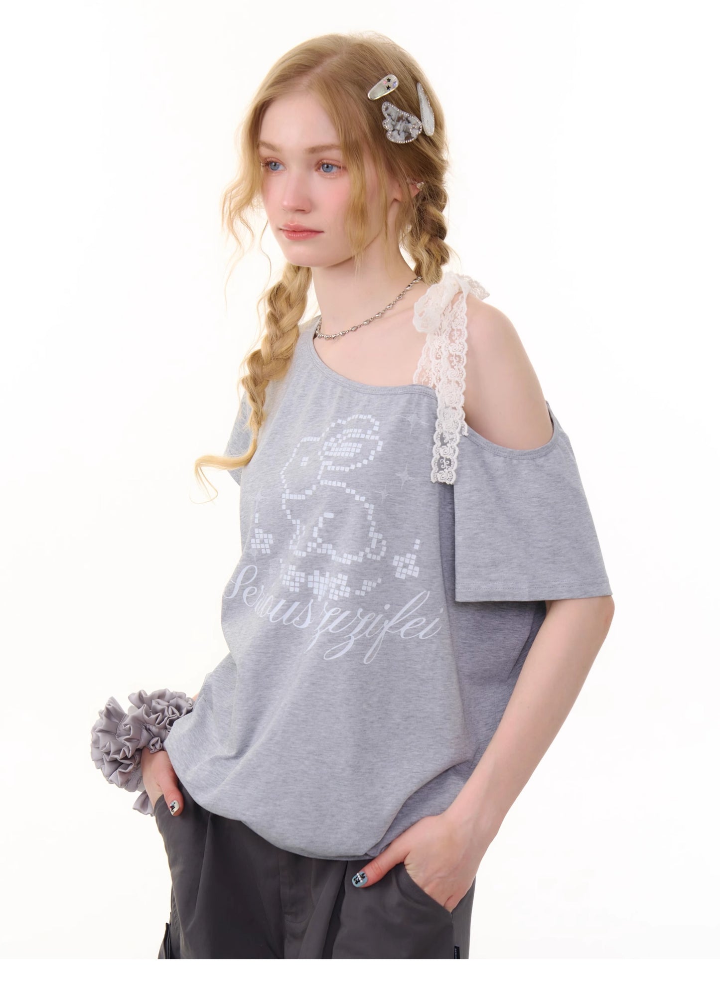 ziziFei Vintage Bunny Lace Tee
