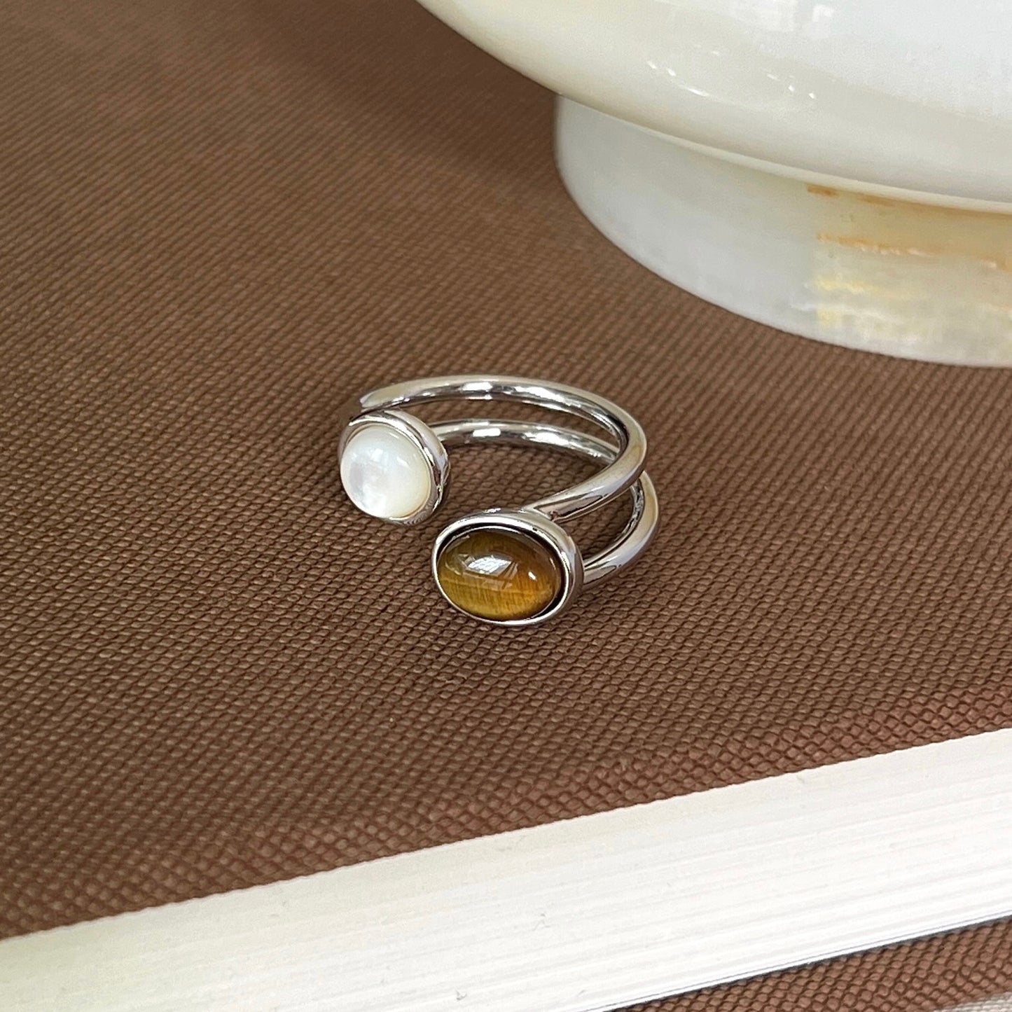 VIGVOG Geometric Gemstone Rings