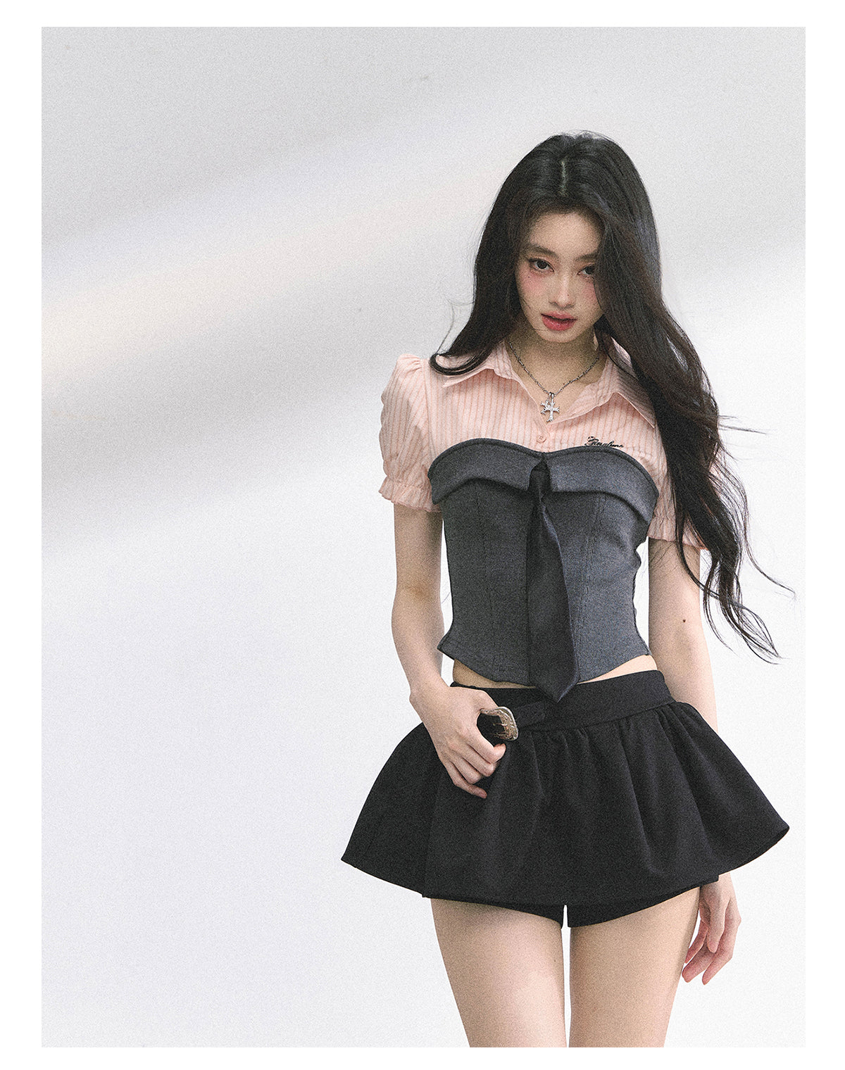 SHAOYEYAN American Style Striped Crop Tee