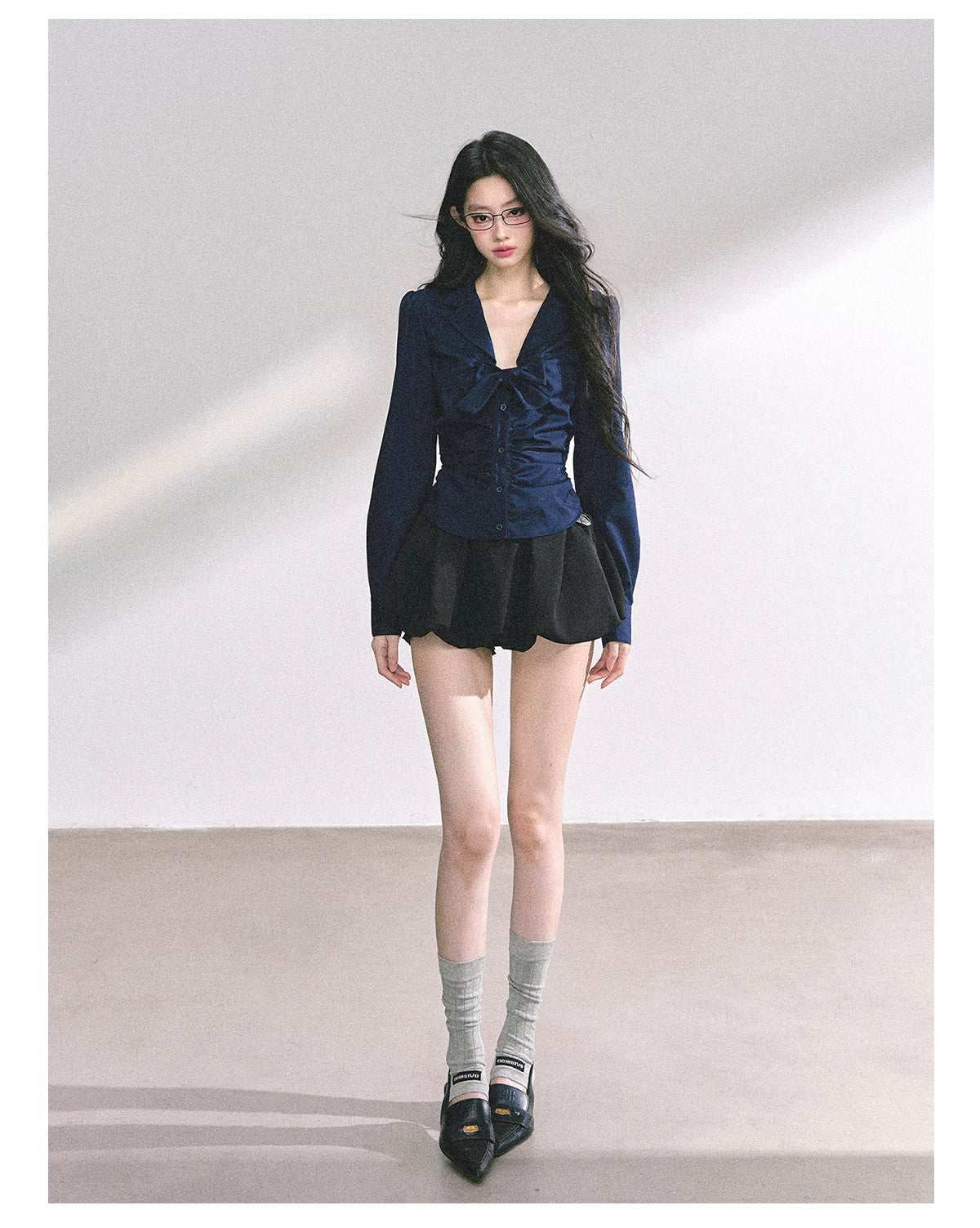 SHAOYEYAN French Bow V-Neck Blouse
