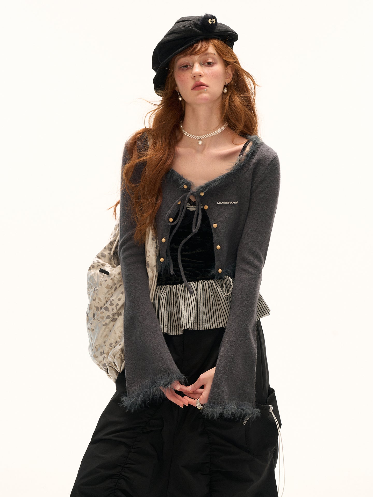 MAMC Mock Two-Piece Lace Trim Camisole