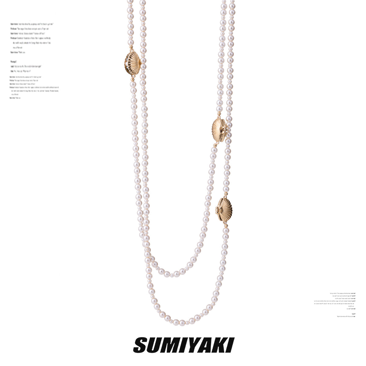 SUMIYAKI Ocean Golden Shell & Pearl Necklace & Bracelet