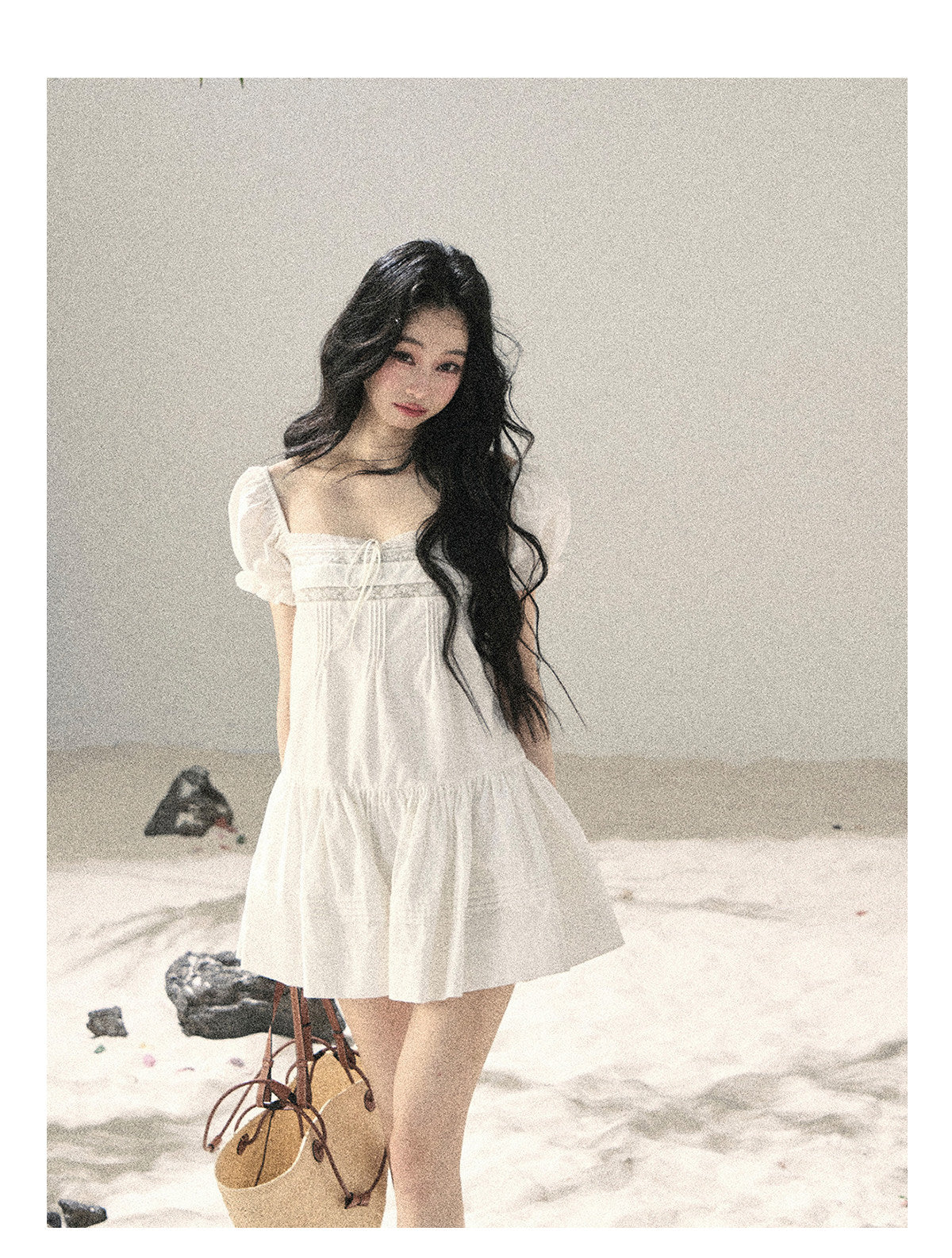 ShaoYeYan Aomalm Light as a Cloud French Bubble Sleeve Lace Dress