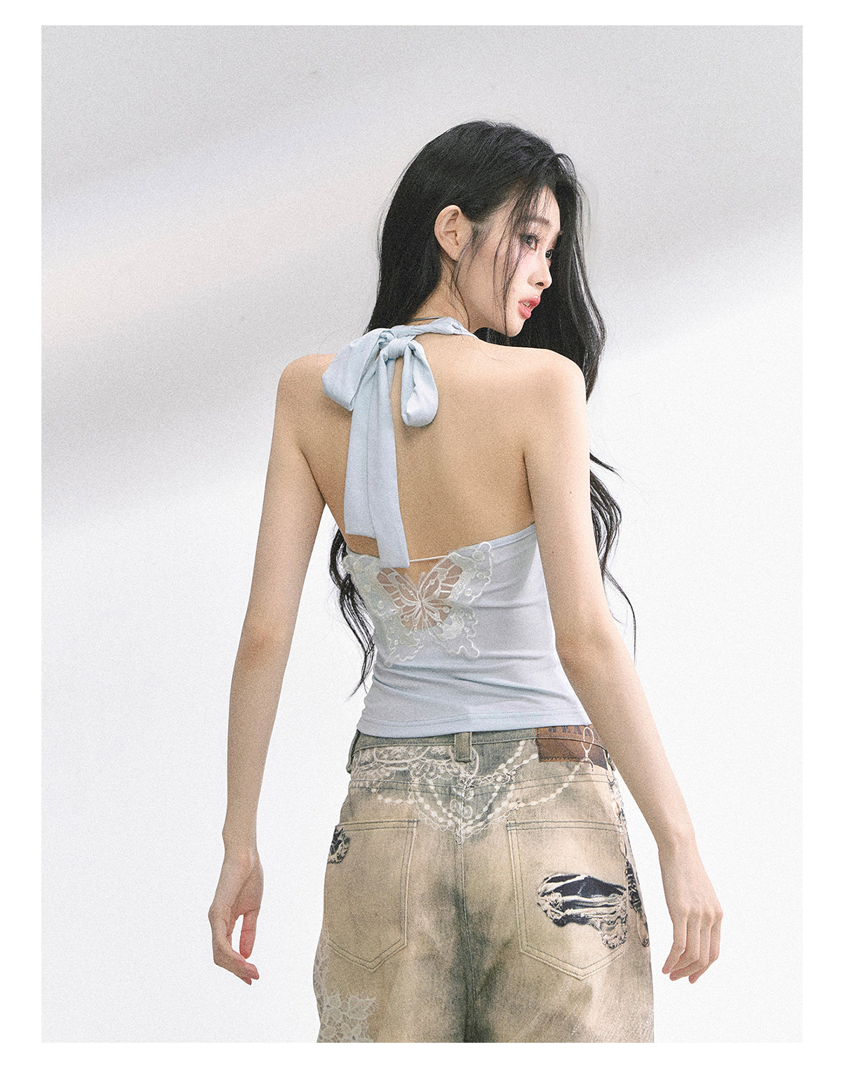 SHAOYEYAN French Lace Backless Top