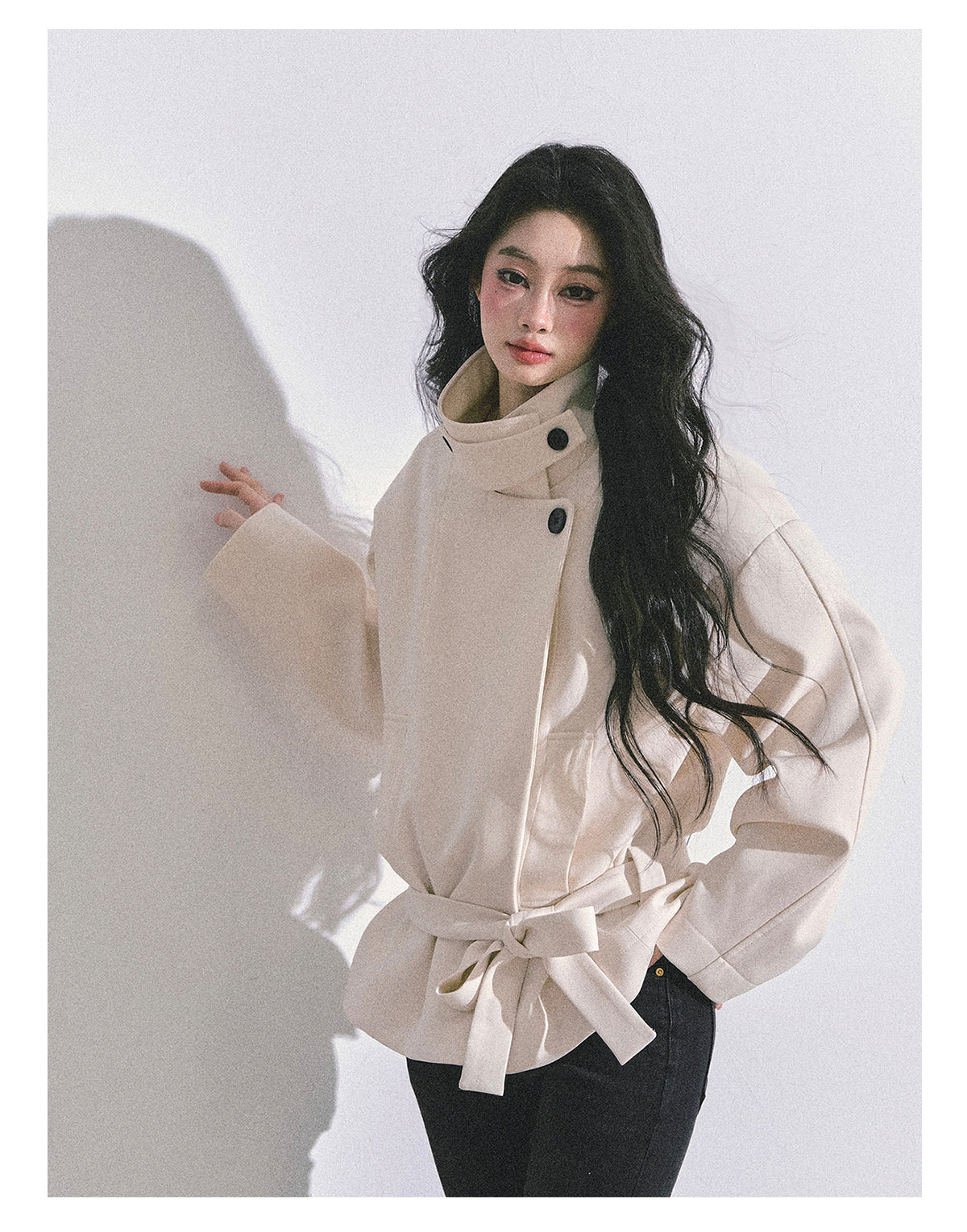 ShaoYeYan First Snow Melting Encounter French Style Stand Collar Coat