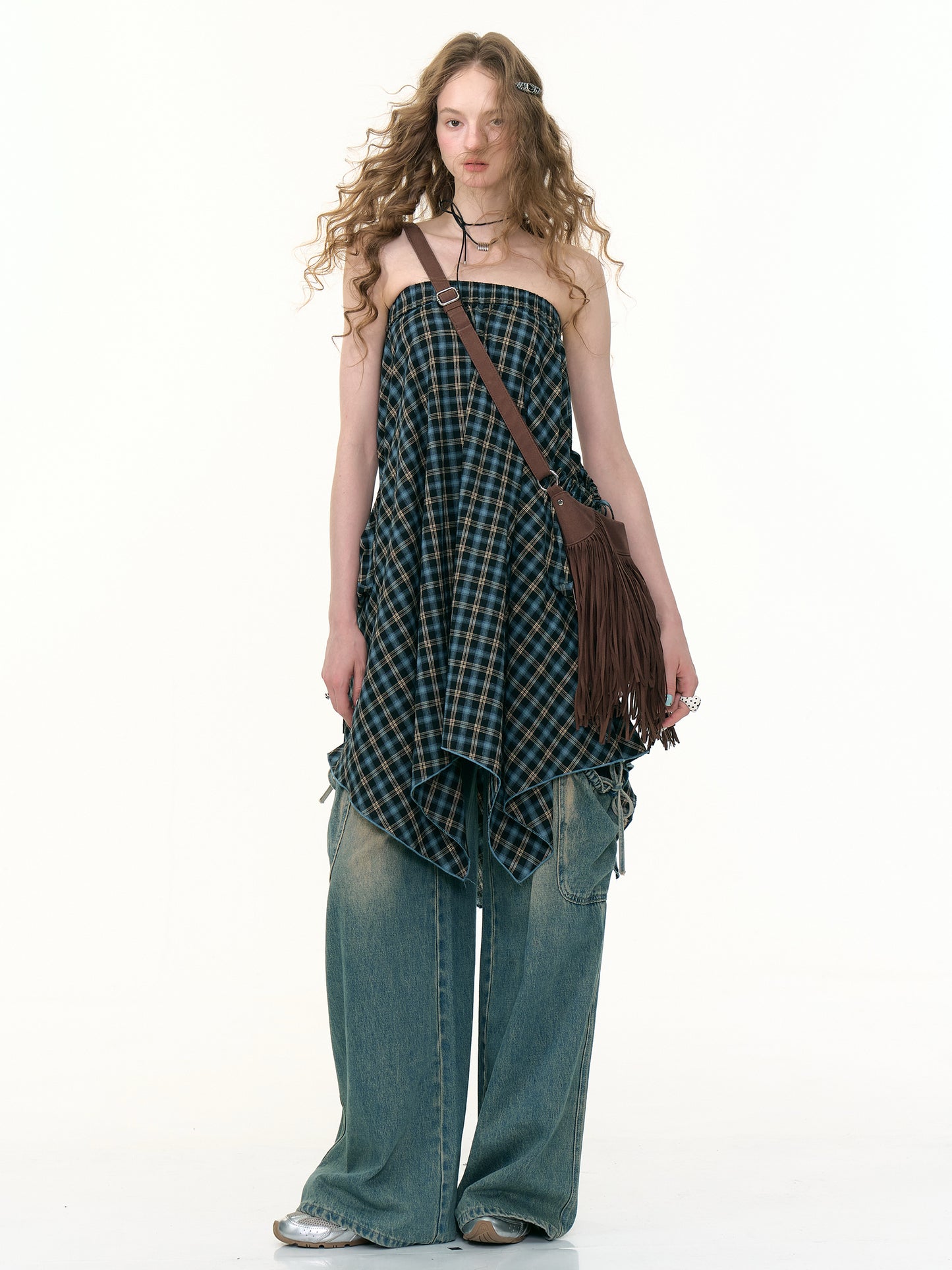 ZiziFei Plaid Utility Skirt