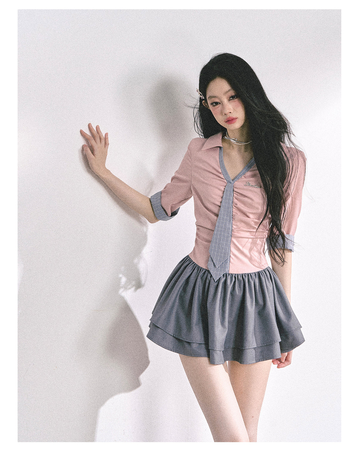 SHAOYEYAN London-inspired Plaid Puff Dress