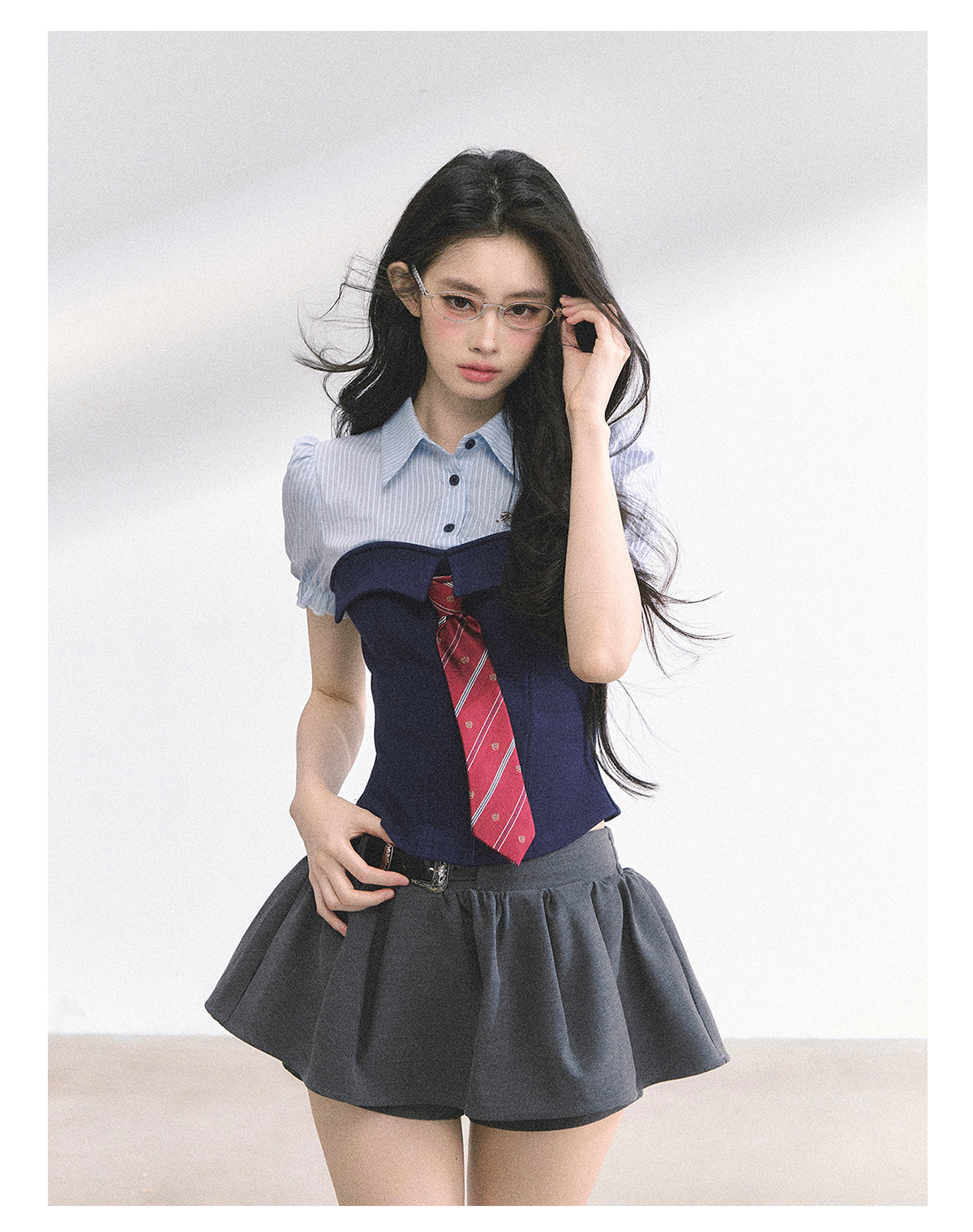 SHAOYEYAN American Style Striped Crop Tee