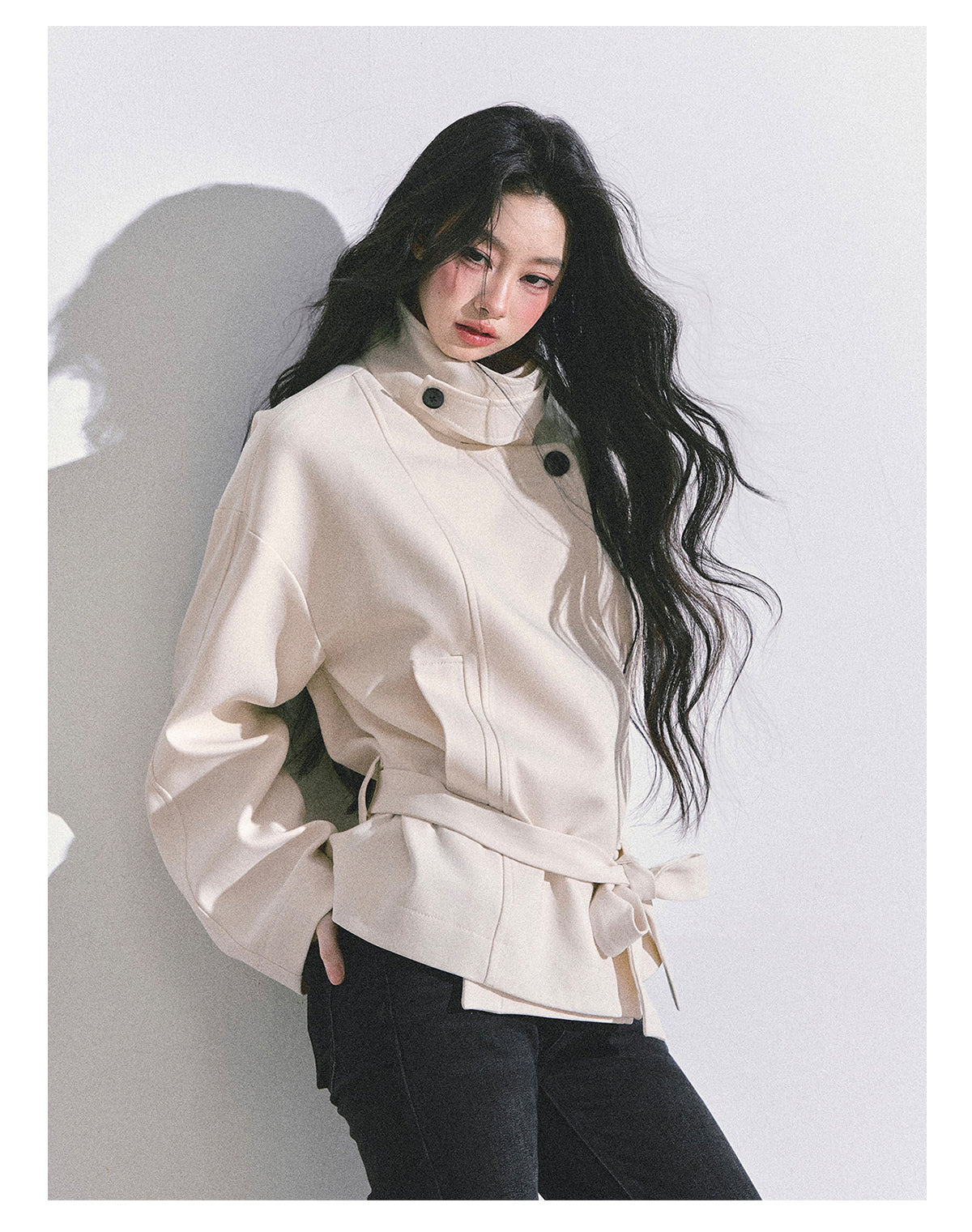 ShaoYeYan First Snow Melting Encounter French Style Stand Collar Coat