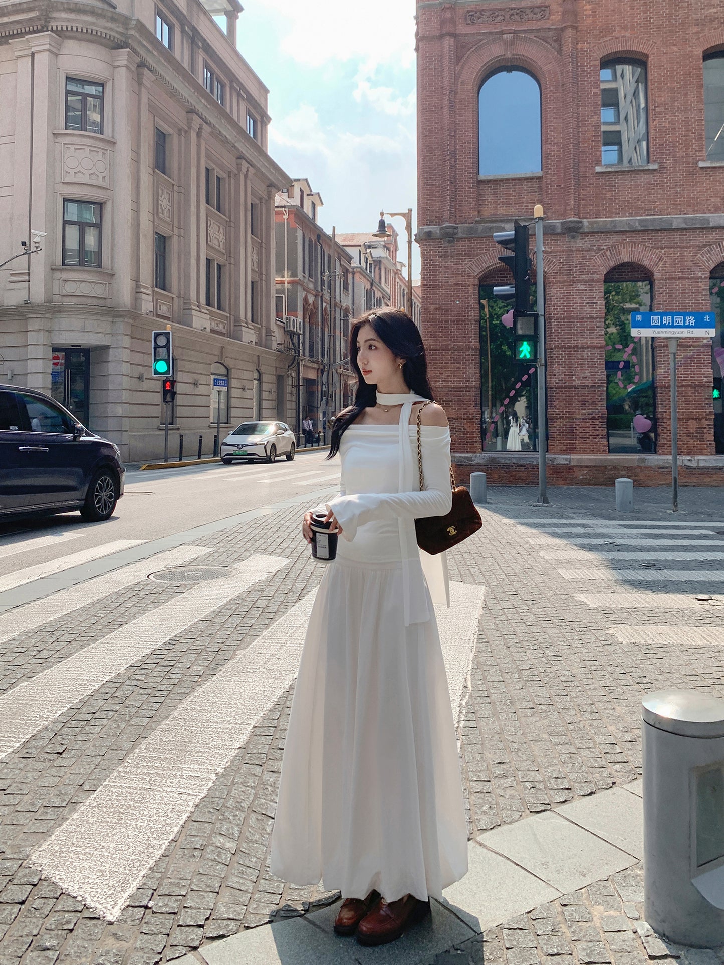 MULVAN "Effortless Chic" Slit-Neck Top