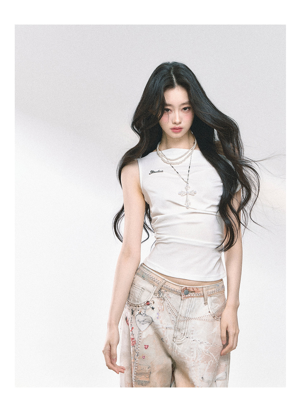 SHAOYEYAN American Style Off-Shoulder Crop Top