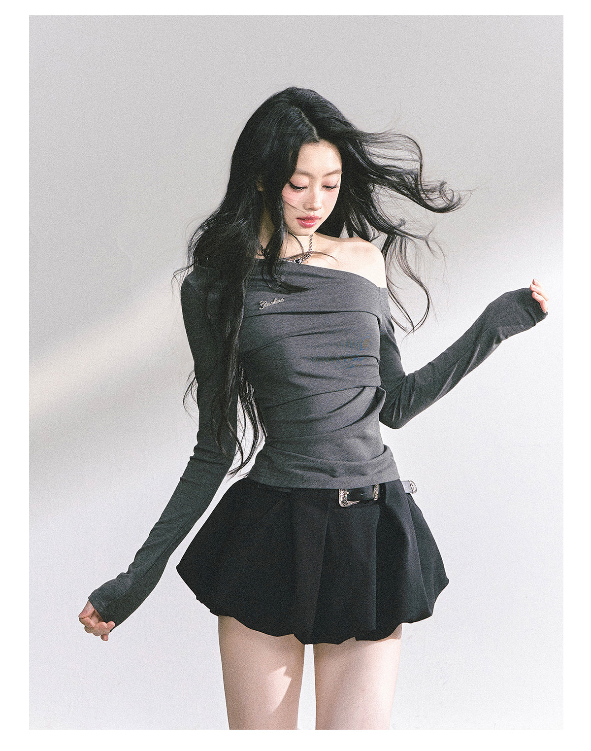 SHAOYEYAN American Style Off-Shoulder Tee