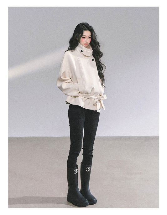 ShaoYeYan First Snow Melting Encounter French Style Stand Collar Coat