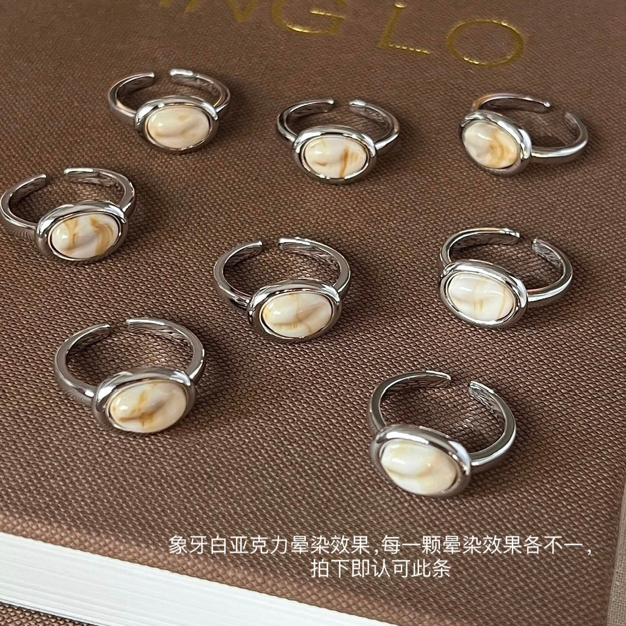 VIGVOG Geometric Gemstone Rings