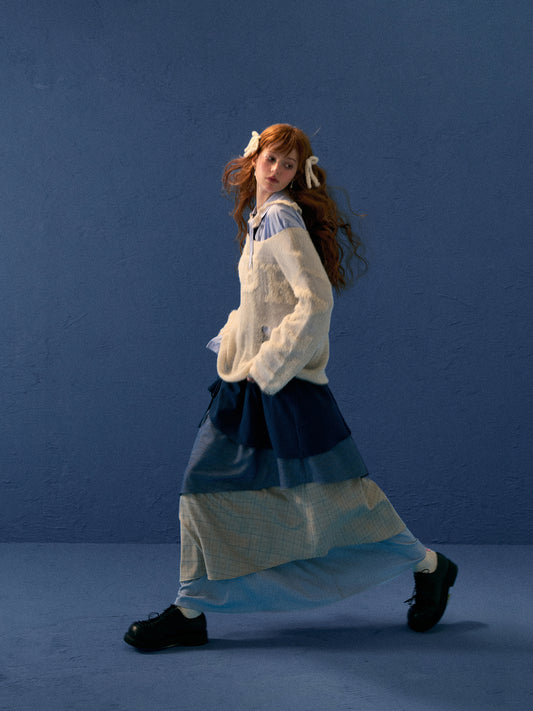 MAMC Plaid Multi-Layer Maxi Skirt