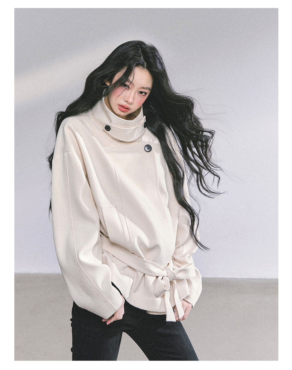 ShaoYeYan First Snow Melting Encounter French Style Stand Collar Coat