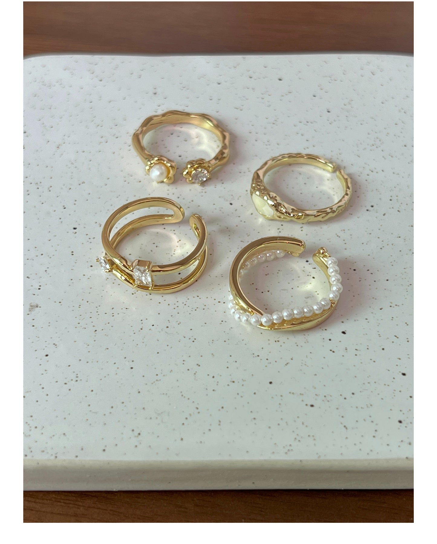 VIGVOG Pearl & Enamel Art Ring Collection