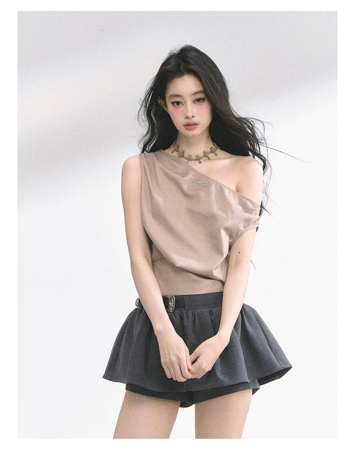 SHAOYEYAN Korean Off-Shoulder Crop Top
