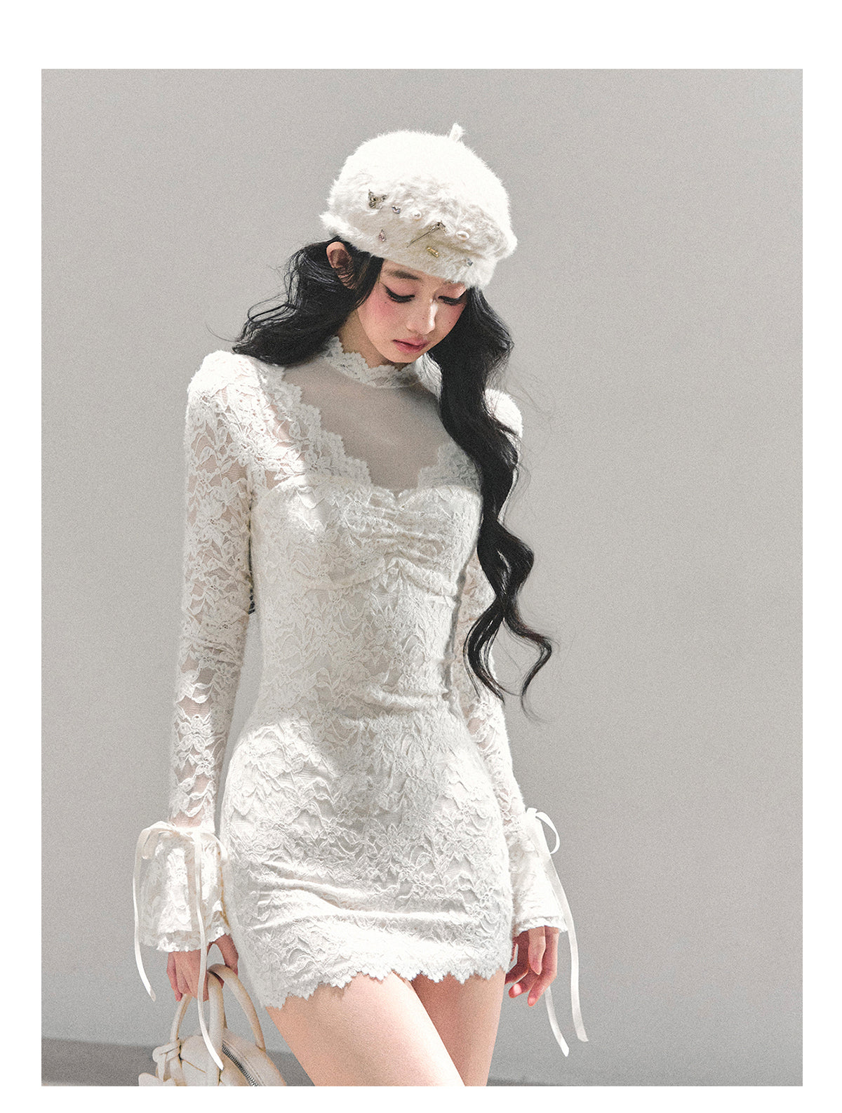 ShaoYeYan Full Moon Moment Long Sleeve Lace Dress