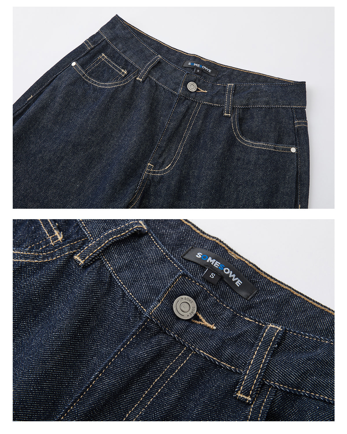 SOMESOWE Indigo Crinkle Jeans