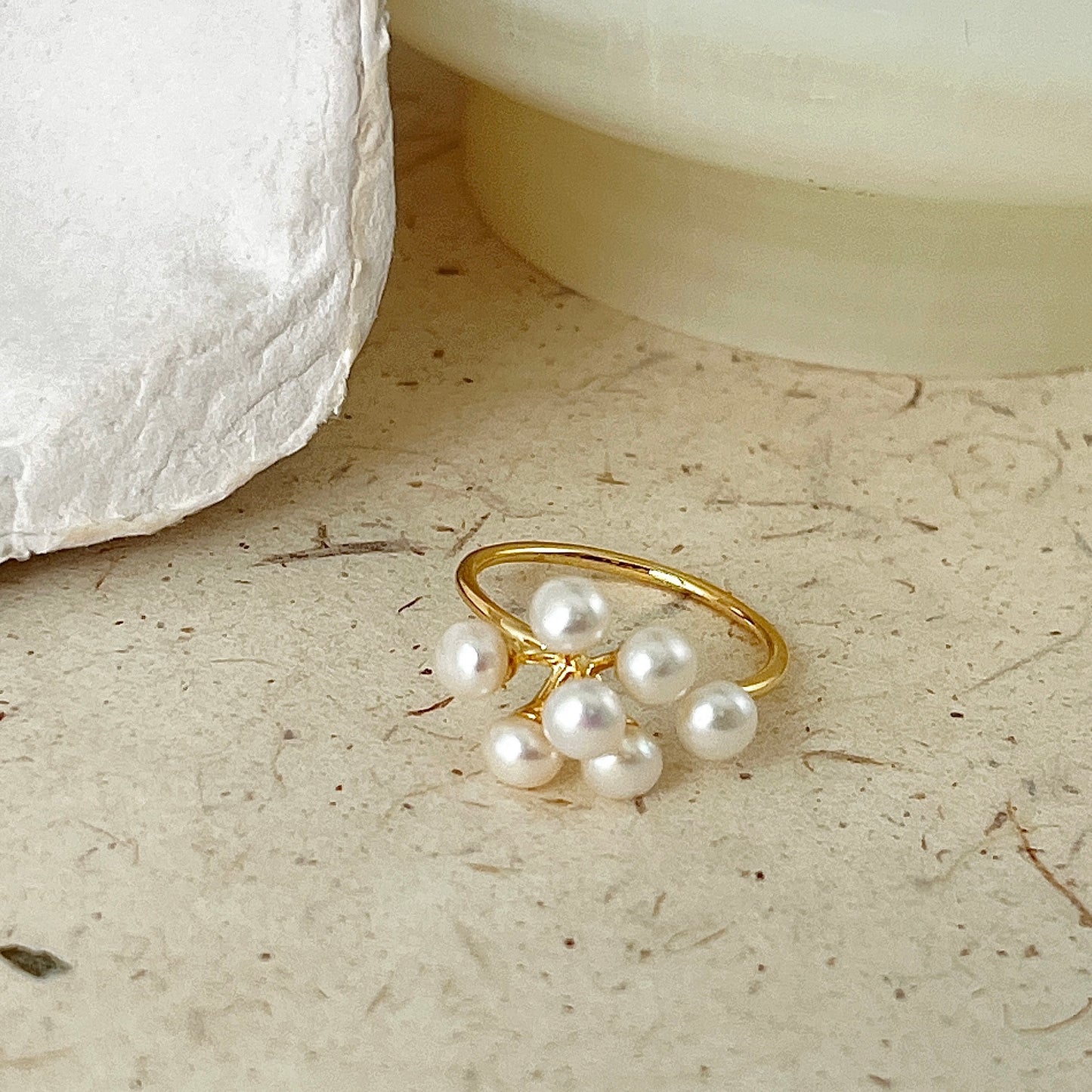 VIGVOG Pearl Butterfly Vintage Ring