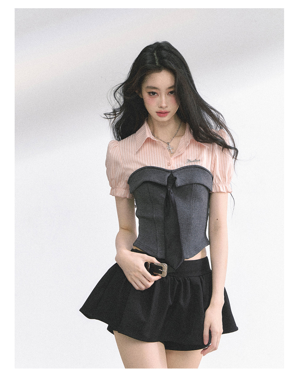 SHAOYEYAN American Style Striped Crop Tee