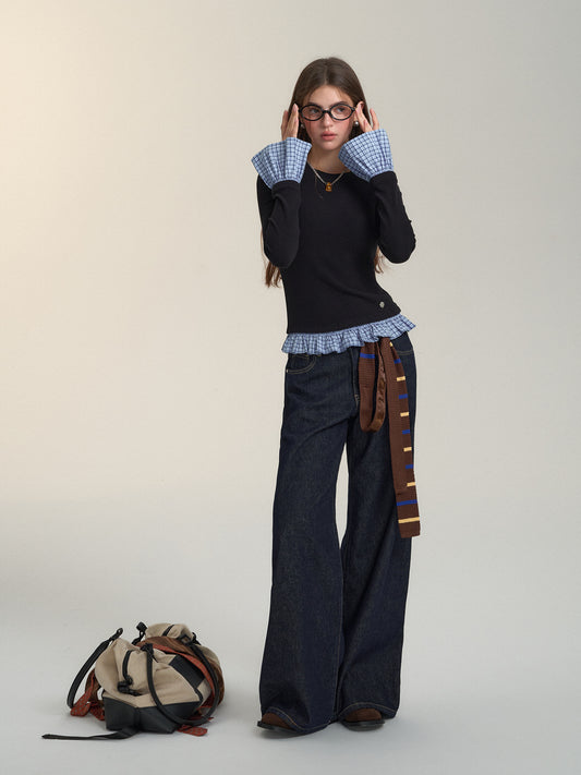 SOMESOWE Indigo Crinkle Jeans