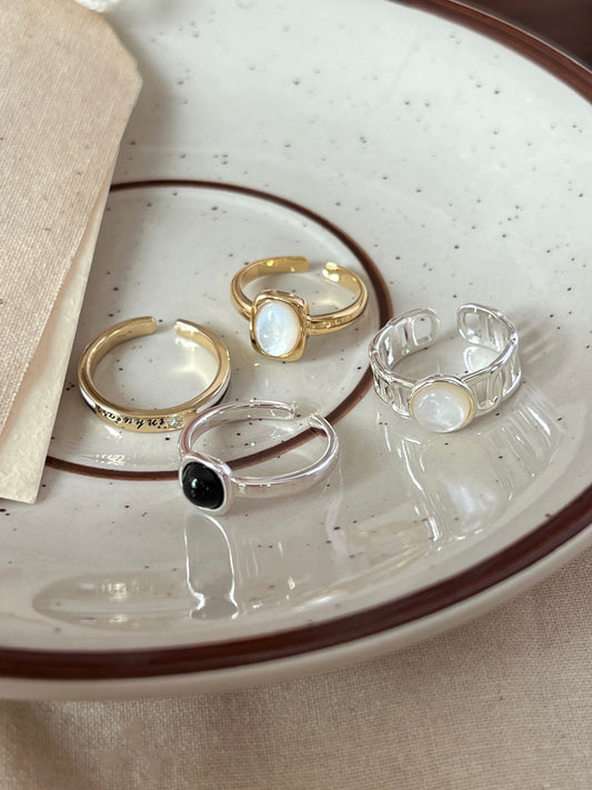 VIGVOG Natural Stone Ring Collection