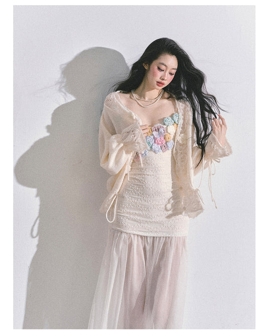 SHAOYEYAN Elegant Autumn Camisole Dress with Cardigan