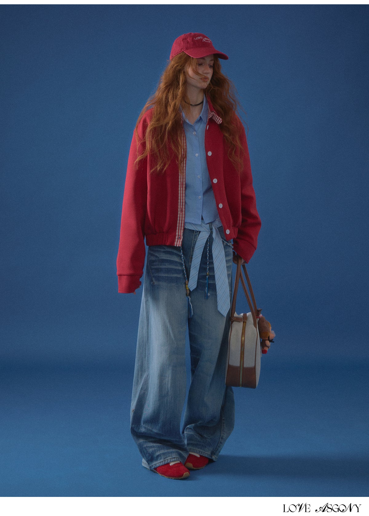 AsGony MIU Style Plaid Collar Sweatshirt Jacket